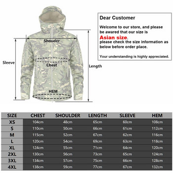 Mege Brand Tactical Military Jacket Camouflage Army Combat Hoodie Windbreaking Multi Pocks Sharkskin Waterproof Softshell