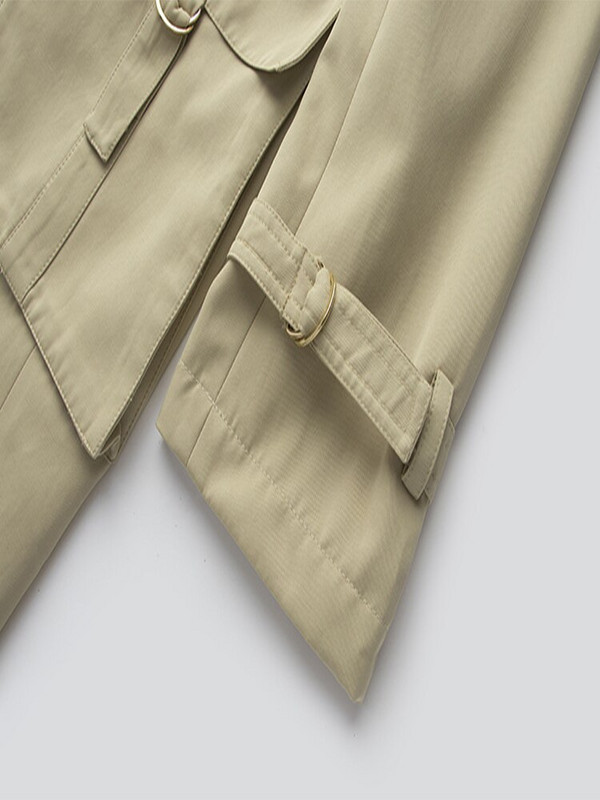 HIGH STREET 2022, rudens ziema, modes dizaineru modes sieviešu, eleganta divrindu virsjaka ar jostu