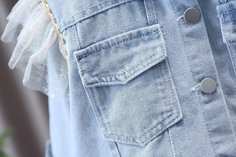 Παιδικό κοριτσίστικο τζιν μπουφάν 2022 Άνοιξη και Φθινόπωρο Νέο Παιδικό Μπουφάν Top Girls Baby Casual Jacket Τζιν Κοριτσίστικο παλτό