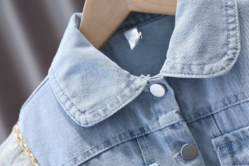 Παιδικό κοριτσίστικο τζιν μπουφάν 2022 Άνοιξη και Φθινόπωρο Νέο Παιδικό Μπουφάν Top Girls Baby Casual Jacket Τζιν Κοριτσίστικο παλτό