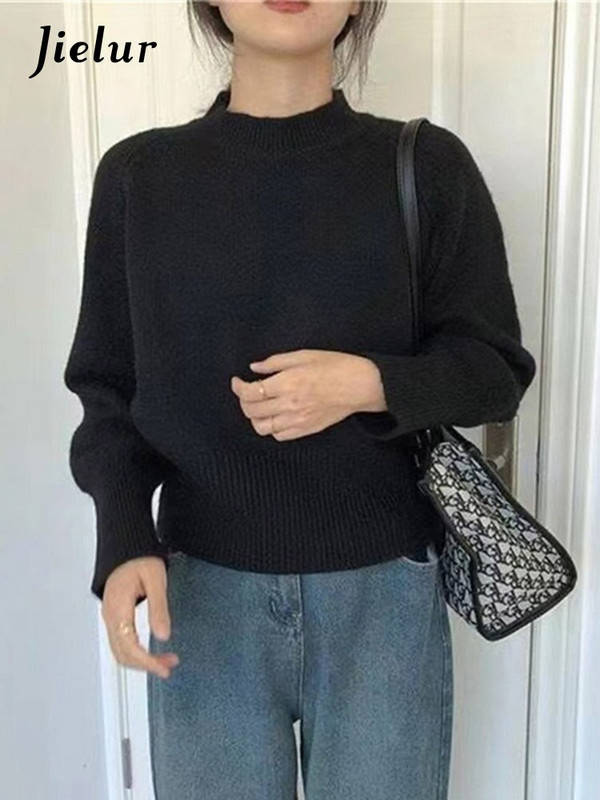 Jielur Winter Vintage Base O-Neck Πλεκτό πουλόβερ Γυναικεία Casual Lazy Oaf πουλόβερ πουλόβερ παντός αντιστοιχίας Γυναικεία μασίφ απλά πλεκτά