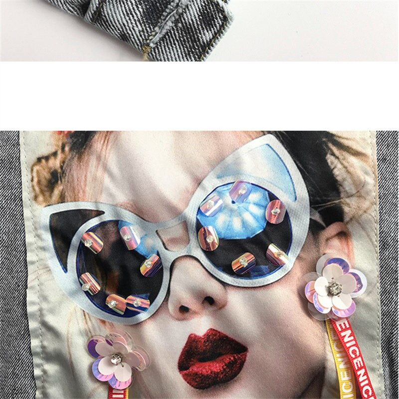 Meiteņu džinsu jaka Pušķi 4-13T Bērnu pavasara pusaudžu mode Eiropā un Amerikā Mētelis Mazu meiteņu dizains Topi Bērnu apģērbs