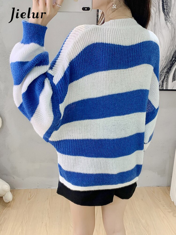 Jielur Ziemas trikotāžas džemperis Sieviešu korejiešu sloksnītis ar garām piedurknēm, sieviešu džemperis Vintage džemperi Sieviešu džemperis