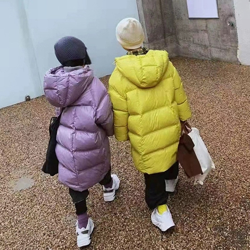 Κορεάτικο στυλ Χειμωνιάτικο τζάκετ για κορίτσια Χρώματα καραμέλα Φαρδιά με κουκούλα Πανωφόρι για κορίτσια 3-12 ετών Στολή Parka για Παιδιά Εφηβική Κορίτσι