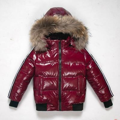 Modes zēnu un meiteņu dūnu jakas bērnu ziemas apģērbi dabīgas ādas kažokādas apkakles audums vēja un lietus necaurlaidīgs 2-10Y