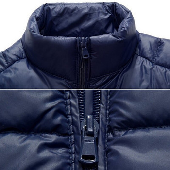 Φθινοπωρινό χειμωνιάτικο ανδρικό πουπουλένιο μπουφάν με χοντρό γιακά Casual πουπουλένιο μπουφάν Ζεστό ελαφρύ πουπουλένιο παλτό για νεανικά ανδρικά ρούχα