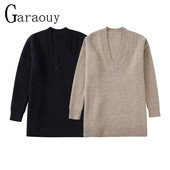 Garaouy 2023 Άνοιξη φθινόπωρο Γυναικείο πουλόβερ με ζεστό πλεκτό λαιμό V Γυναικείο πουλόβερ με μακρυμάνικο μπλουζάκι πουλόβερ πουλόβερ πουλόβερ πουλόβερ πουλόβερ Mujer