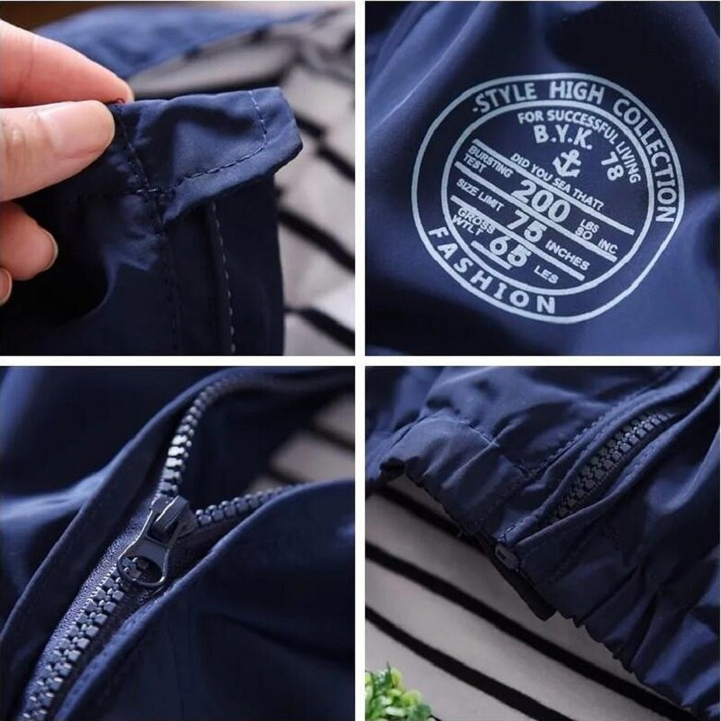 Ανοιξιάτικα Ρούχα Αγόρια Μπουφάν για Παιδικά Εξωτερικά Ενδύματα Αγόρια Μπουφάν 4-15 Ετών Μεσαίου Μήκους Αντιανεμική κουκούλα για αγόρια