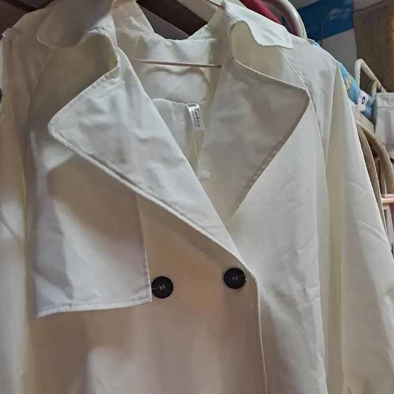 Labavi X-Dugi ženski tanki trenč kaput s dvostrukim kopčanjem i remenom, ženski ogrtač Vjetrovka Proljetna jesen Gornja odjeća Bijela crna kaki JH63