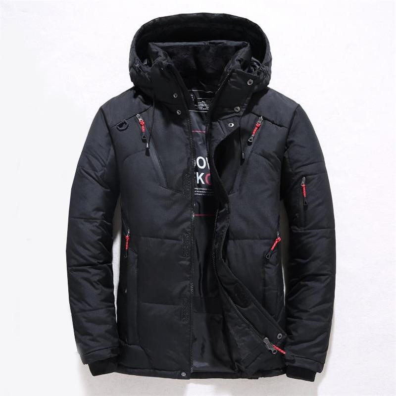 Zimska jakna s pačjim puhom za muškarce Debeli topli snježni kaput Muška parka s kapuljačom Modna gornja jakna 5XL