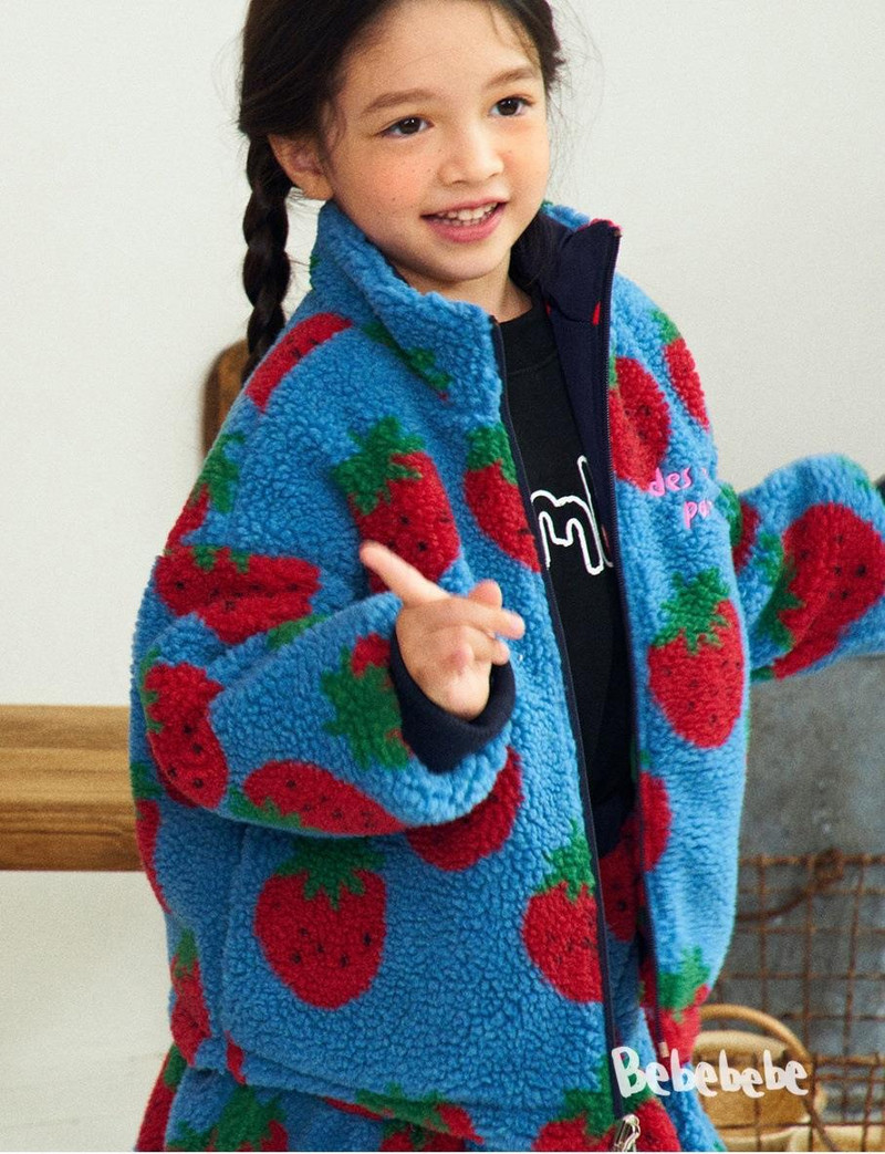 Παλτό για κορίτσια 2022 Winter New Thickened Warm Παιδικό Παλτό Καπιτονέ Γυναικείο Παλτό Διπλής Όψης Strawberry Φούστα Παιδικά Ρούχα