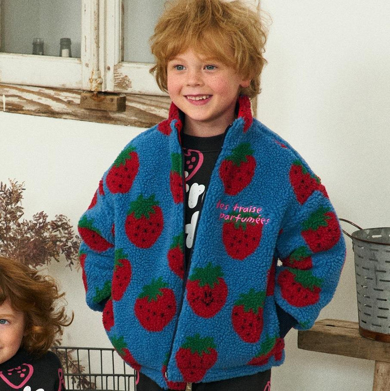 Παλτό για κορίτσια 2022 Winter New Thickened Warm Παιδικό Παλτό Καπιτονέ Γυναικείο Παλτό Διπλής Όψης Strawberry Φούστα Παιδικά Ρούχα