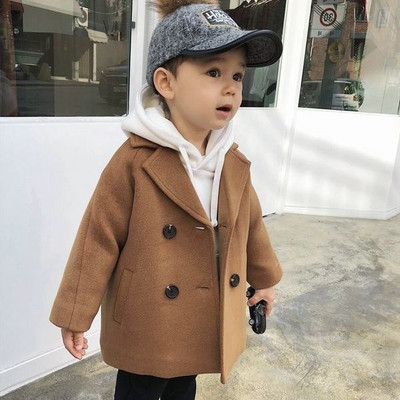 Zēnu jaka Bērni Modes rudens Mēteļi Silti Rudens Ziemas Zīdaiņu Apģērbi Toddler Bērnu Jaka 2-8g.