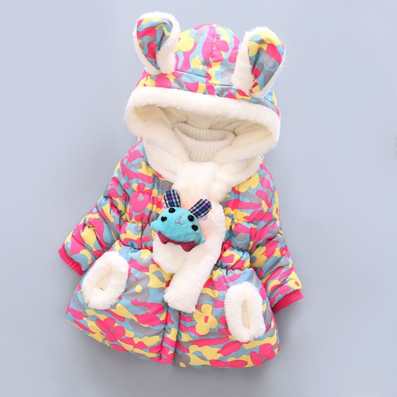 BibiCola χαριτωμένο κοριτσίστικο παλτό με κουκούλα Νέο φθινόπωρο, χειμωνιάτικο κινούμενο σχέδιο Παιδικά κοριτσίστικα μπουφάν Εξωτερικά ρούχα για κορίτσια, παιδικά ρούχα Μπλουζάκια μωρού