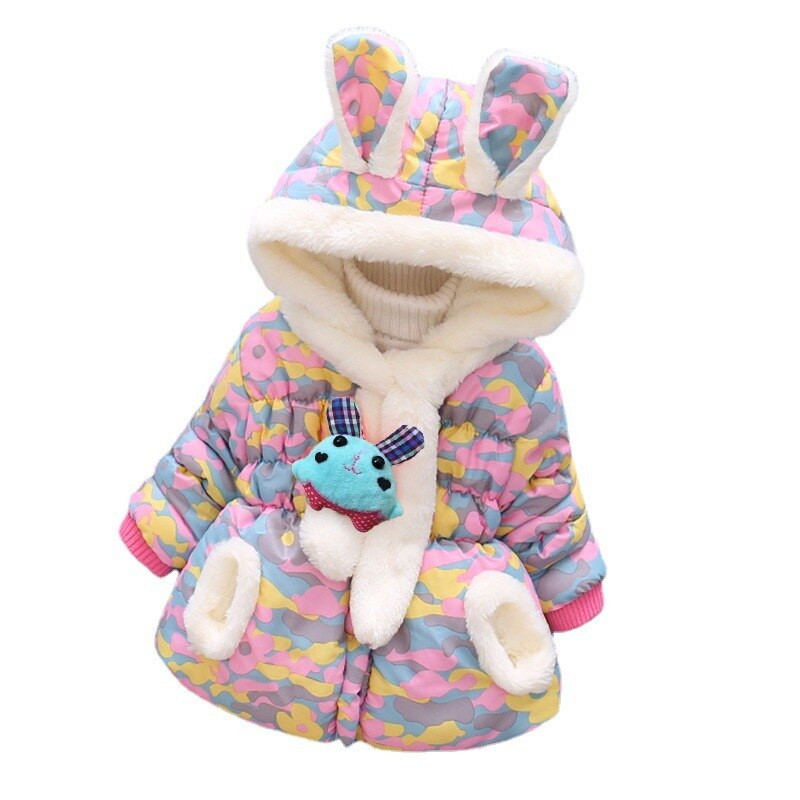 BibiCola χαριτωμένο κοριτσίστικο παλτό με κουκούλα Νέο φθινόπωρο, χειμωνιάτικο κινούμενο σχέδιο Παιδικά κοριτσίστικα μπουφάν Εξωτερικά ρούχα για κορίτσια, παιδικά ρούχα Μπλουζάκια μωρού