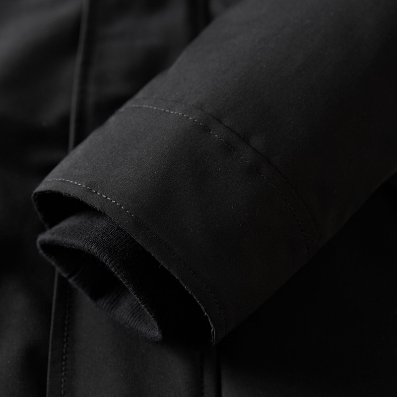 Vīriešu zīmola Ziemas mākslīgās kažokādas apkakle, gara, bieza ar kapuci kokvilnas parka jaka mētelis vīriešu kabatas ūdensizturīga jaka Parka vīriešu