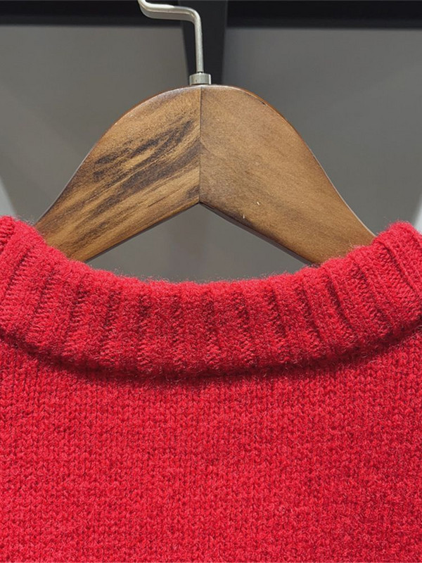 Γυναικεία μάλλινα ανάμεικτα γράμματα Πλεκτό ζακάρ πουλόβερ Μακρυμάνικο γυναικείο πουλόβερ με λαιμόκοψη Πλεκτά μπλουζάκια Χειμώνας 2022