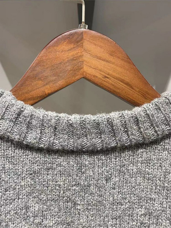 Γυναικεία μάλλινα ανάμεικτα γράμματα Πλεκτό ζακάρ πουλόβερ Μακρυμάνικο γυναικείο πουλόβερ με λαιμόκοψη Πλεκτά μπλουζάκια Χειμώνας 2022