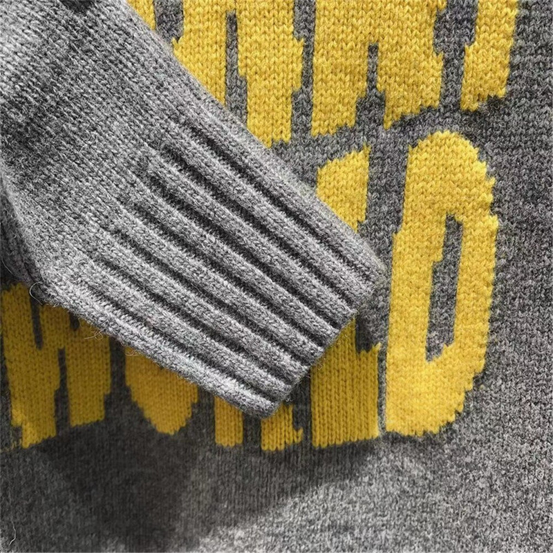 Γυναικεία μάλλινα ανάμεικτα γράμματα Πλεκτό ζακάρ πουλόβερ Μακρυμάνικο γυναικείο πουλόβερ με λαιμόκοψη Πλεκτά μπλουζάκια Χειμώνας 2022