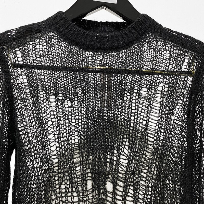 Μόδα Γυναικείο πουλόβερ Πουλόβερ Rick Hollow Out Πλεκτά φούτερ με λαιμόκοψη Ο βαμβακερό μασίφ Owens πουλόβερ για γυναίκες