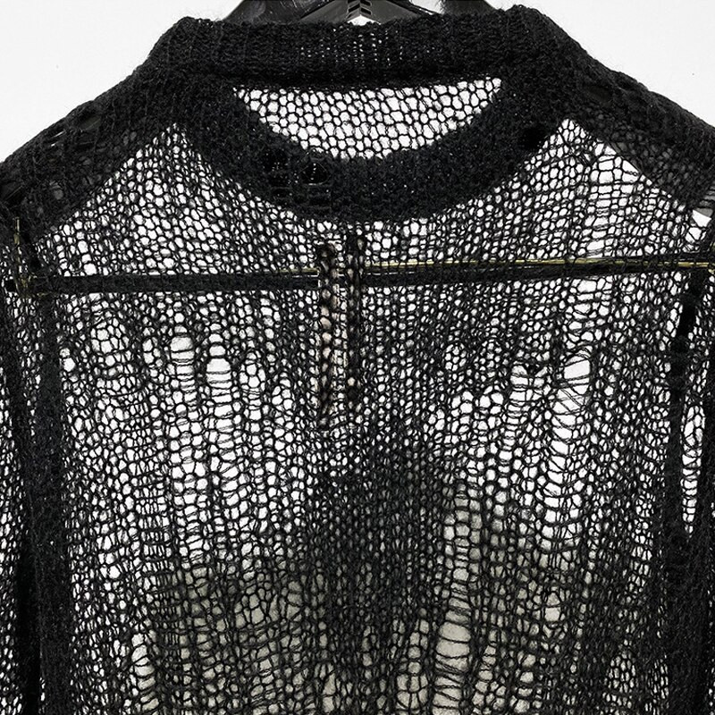 Μόδα Γυναικείο πουλόβερ Πουλόβερ Rick Hollow Out Πλεκτά φούτερ με λαιμόκοψη Ο βαμβακερό μασίφ Owens πουλόβερ για γυναίκες