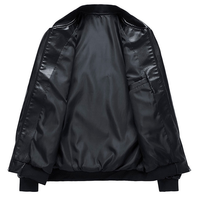 Didelio dydžio 7XL 8XL PU odinė striukė vyrų bombonešio beisbolo striukė Biker Pilot Varsity College Aukščiausios plonos formos motociklo odiniai paltai