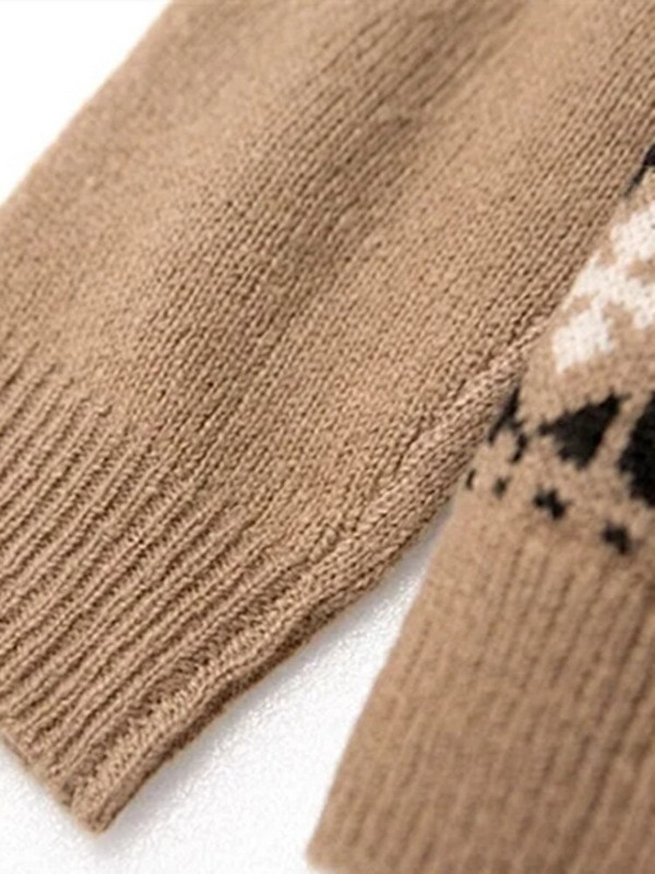 Γυναικείο πουλόβερ Jacquard O-Neck 2022 Φθινοπωρινό Γυναικείο Vintage μακρυμάνικο πουλόβερ