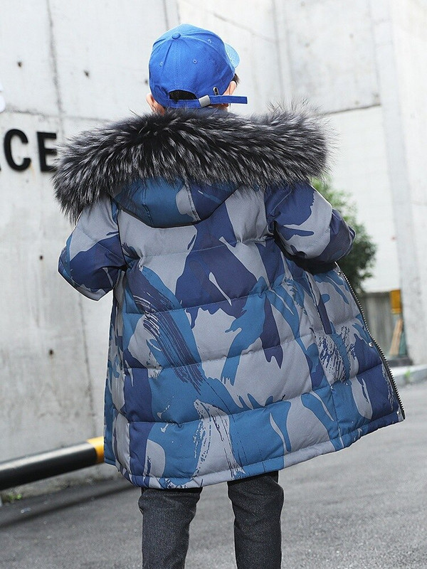 -30 grādu 2022. gada krievu ziemas dūnu jaka zēnam, ūdensizturīgs, biezs, silts zēnu ziemas mētelis 3–16 gadiem pusaudžu puiša parka sniega tērps