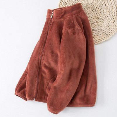 Φθινοπωρινά βελούδινα παλτό για κορίτσια 2020 Παιδικά μαλακά πανωφόρια με ζιβάγκο Keep ζεστό Παιδικά μπουφάν με φερμουάρ Coral Fleece για κορίτσια Νέο P338