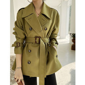 Γυναικεία Απλή Κλασική Πανωφόρια Γυναικεία Μακριά Καμπαρντίνα Άνοιξη Φθινόπωρο Γυναικεία Αντιανεμική με διπλό στήθος Casual Slim Παλτό γραφείου