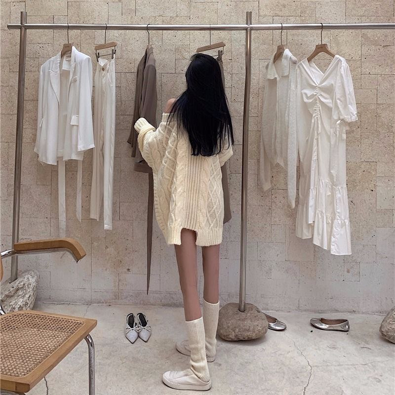 2020 Νέα Πουλόβερ Κορεάτικου στιλ Χειμώνας Πλεκτά πουλόβερ μονόχρωμα Πουλόβερ με ζιβάγκο Γυναικεία ρούχα ζεστά από τους ώμους Γυναικεία ρούχα