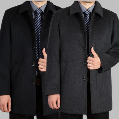 ново пристигнало мъжко вълнено палто средно дълго мъжко удебелено голямо връхно облекло зимен топъл тренч голям размер ML XL 2XL 3XL 4XL5XL6XL7XL
