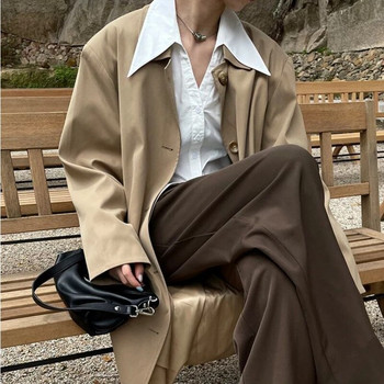 Trench Women Απλή Κορεάτικη Μόδα Preppy Single Breasted Turn Down Collar Γυναίκες φοιτήτριες Girl Street All-match Youth Ins