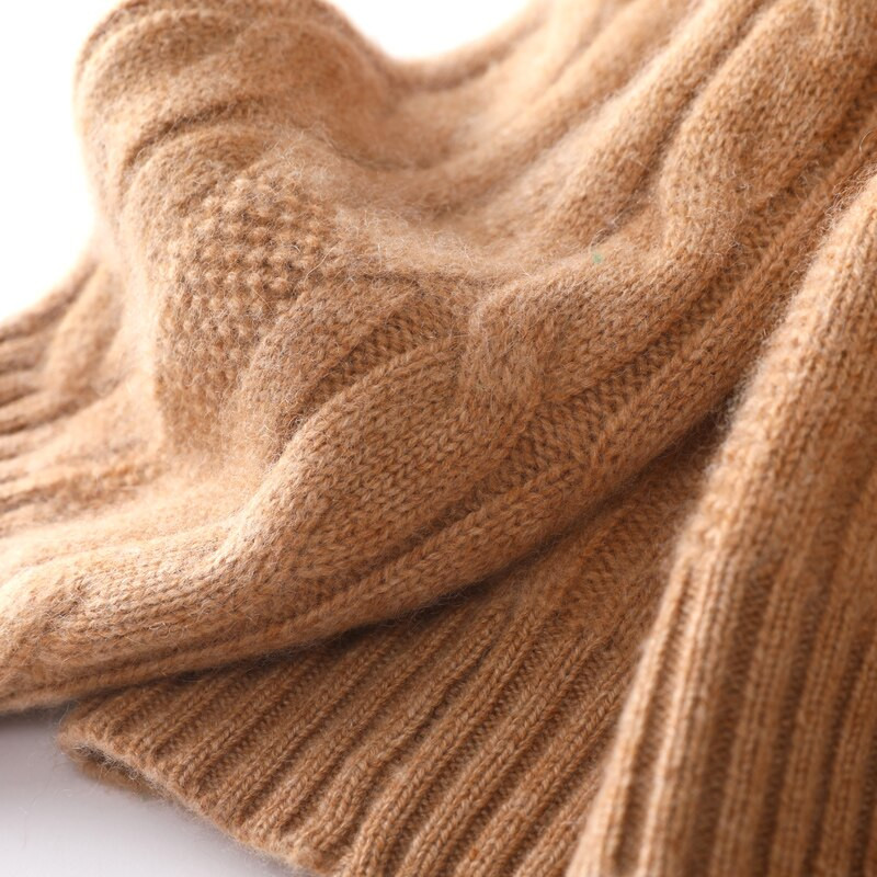 Sieviešu ziemas džemperis, 100% tīrs kašmira trikotāžas džemperi, jauns bruņurupucis, biezs sieviešu brīvs liela izmēra gadījuma trikotāžas tops meitenēm