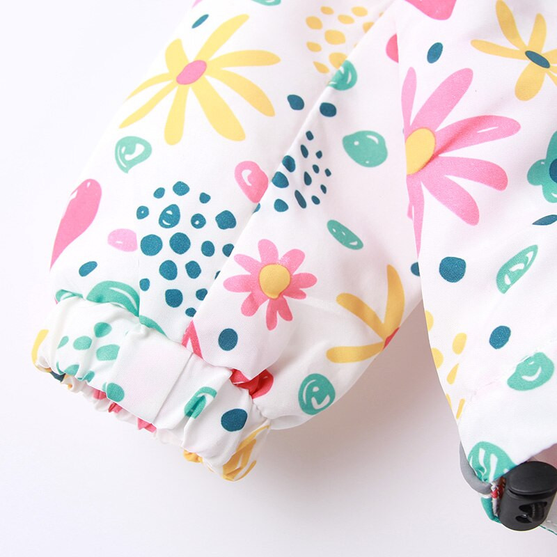 2021. gada jaunais pavasaris, rudens bērniem Tops apģērbs 2–9 gadu vecuma meitenēm jakas ar kapuci Modes Dzīvnieki ar ziedu apdruku Virsdrēbes Mēteļi meitenēm