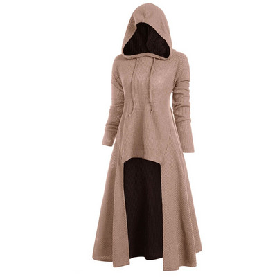 Visoki niski dugi pulover džemper s kapuljačom, duge ženske majice s uzicom za zimu, jesen, proljeće