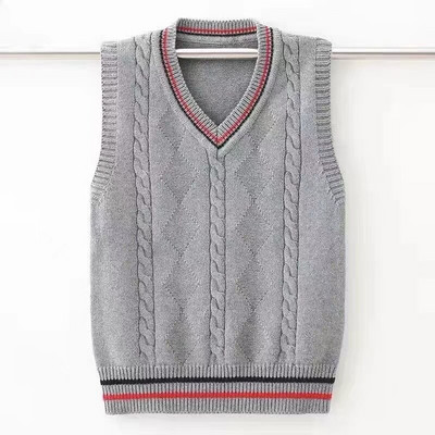 Bērnu skola unifrom veste rudens ziemas bērnu trikotāžas veste bez piedurknēm kokvilna pusaudžiem zēniem 4 6 8 10 12 14 16 gadu valkāšanai