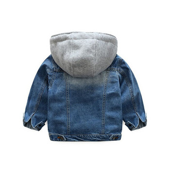 DIMUSI Boys Denim Jackets Детски Тренчкоти Дрехи Връхни дрехи с качулка Ветровка Бебешки Детски Дънки Палта 10T,EA050