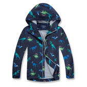 Αγόρια αδιάβροχα μπουφάν 2021 Άνοιξη Φθινόπωρο Μόδα Παιδικά Αγόρια Εξωτερικά Ενδύματα Dinosaur Αδιάβροχα Μπουφάν με κουκούλα για Παιδικά Παλτό