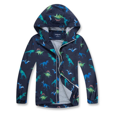 Αγόρια αδιάβροχα μπουφάν 2021 Άνοιξη Φθινόπωρο Μόδα Παιδικά Αγόρια Εξωτερικά Ενδύματα Dinosaur Αδιάβροχα Μπουφάν με κουκούλα για Παιδικά Παλτό