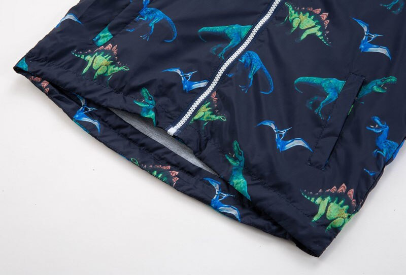 Αγόρια αδιάβροχα μπουφάν 2021 Άνοιξη Φθινόπωρο Μόδα Παιδικά Αγόρια Εξωτερικά Ενδύματα Dinosaur Αδιάβροχα Μπουφάν με κουκούλα για Παιδικά Παλτό