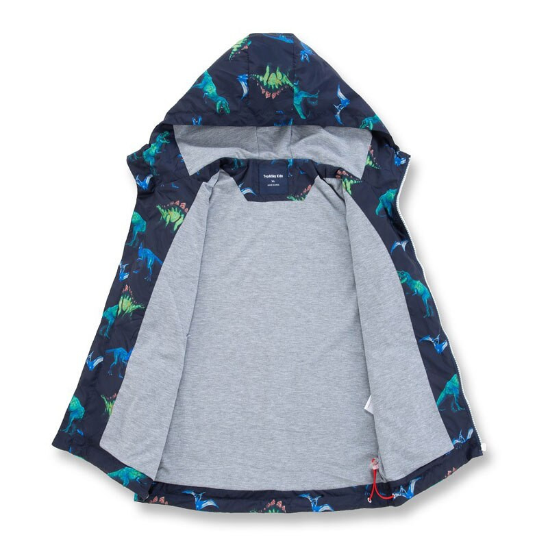 Αγόρια αδιάβροχα μπουφάν 2021 Άνοιξη Φθινόπωρο Μόδα Παιδικά Αγόρια Εξωτερικά Ενδύματα Dinosaur Αδιάβροχα Μπουφάν με κουκούλα για Παιδικά Παλτό