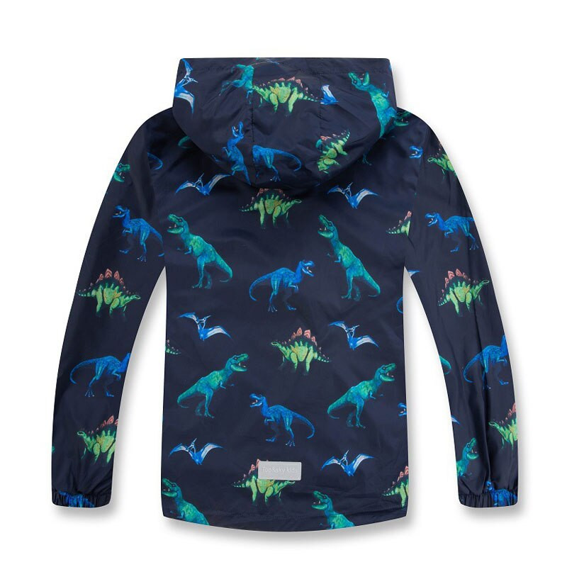 Αγόρια αδιάβροχα μπουφάν 2021 Άνοιξη Φθινόπωρο Μόδα Παιδικά Αγόρια Εξωτερικά Ενδύματα Dinosaur Αδιάβροχα Μπουφάν με κουκούλα για Παιδικά Παλτό